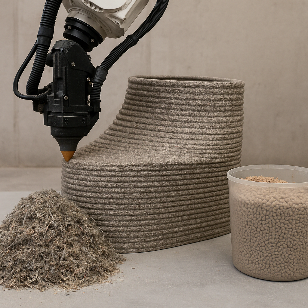 Reimagining Waste: How We’re Using Recycled Carpet Fibers as a Substrate for Large-Scale 3D Printing